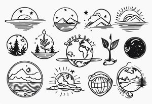 SUPER SIMPLE EARTH DAY FLASH TATTOOS tattoo idea