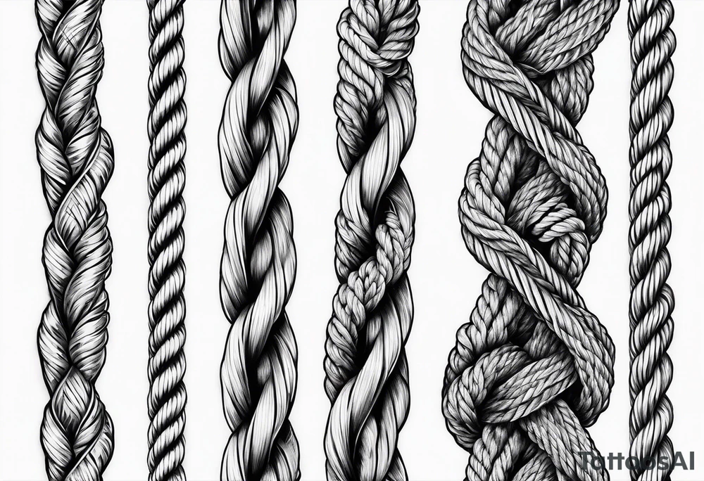 Rope knots twisting in a line tattoo idea