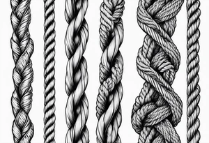 Rope knots twisting in a line tattoo idea