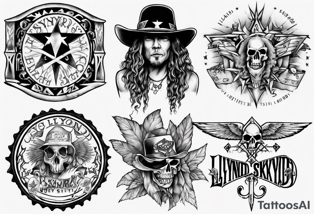 Lynyrd Skynyrd highly detailed tattoo idea