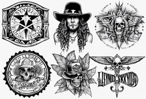 Lynyrd Skynyrd highly detailed tattoo idea