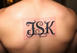 small simple tatto represnting family, put their intials intertwined into one tatto : HSK, JSK, SMK, RAK tattoo idea