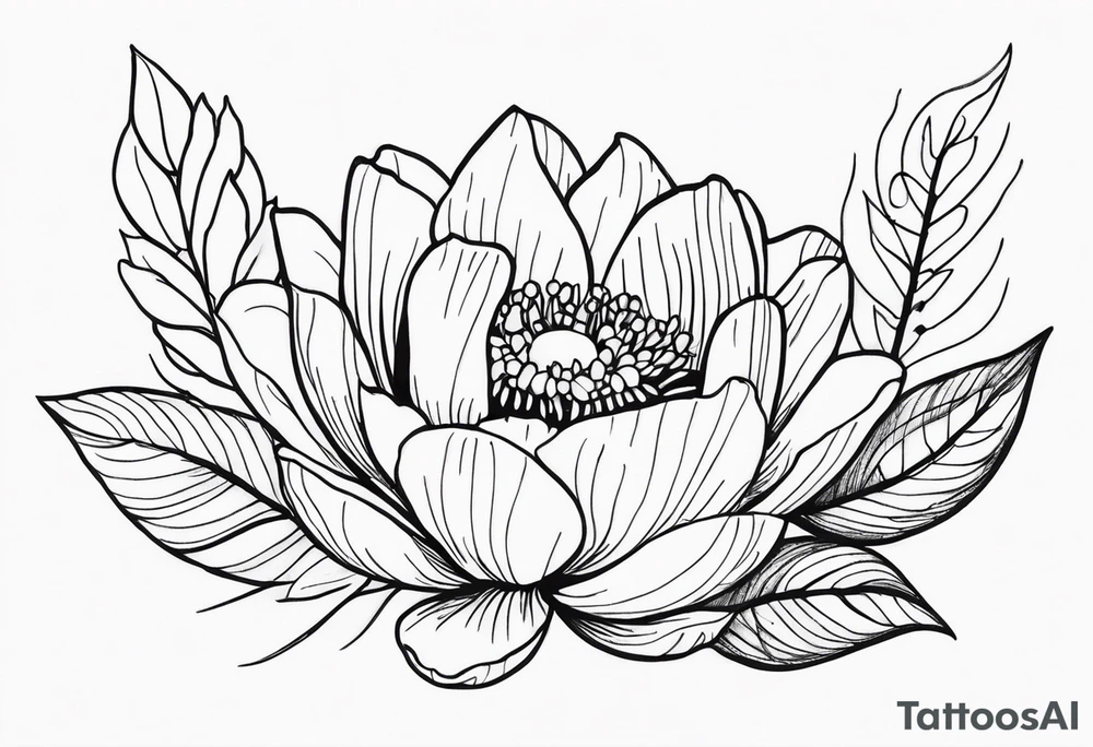 January birth flower, May birth flower, June birth flower x 2, July birth flower, August birth flower, September birth flower, October birth flower, December birth flower with some leaves starting on top frontal thigh ended at ankle / calf tattoo idea