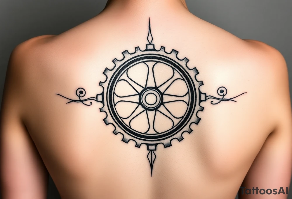 tribal bicycle cog tattoo idea