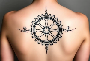 tribal bicycle cog tattoo idea