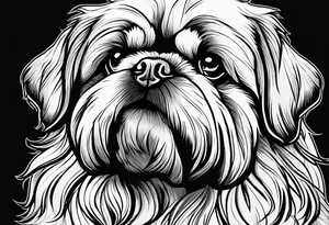 The contour of the face of a pekingese with shih tzu mixed race god. Nothing besides the face. tattoo idea