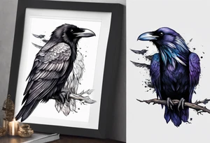 3 ravens under a wing tattoo idea