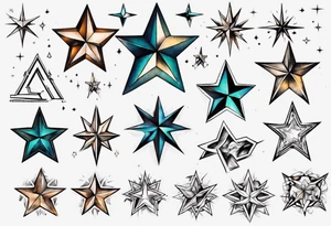 Collection of stars for next to someone's ear tattoo idea