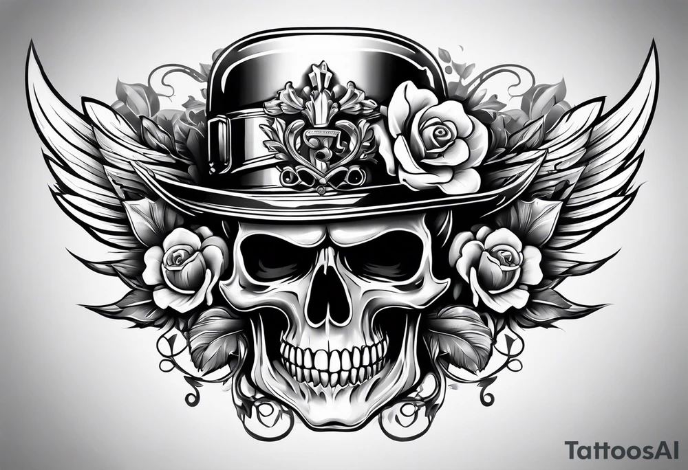 Mechanic skull tattoo idea