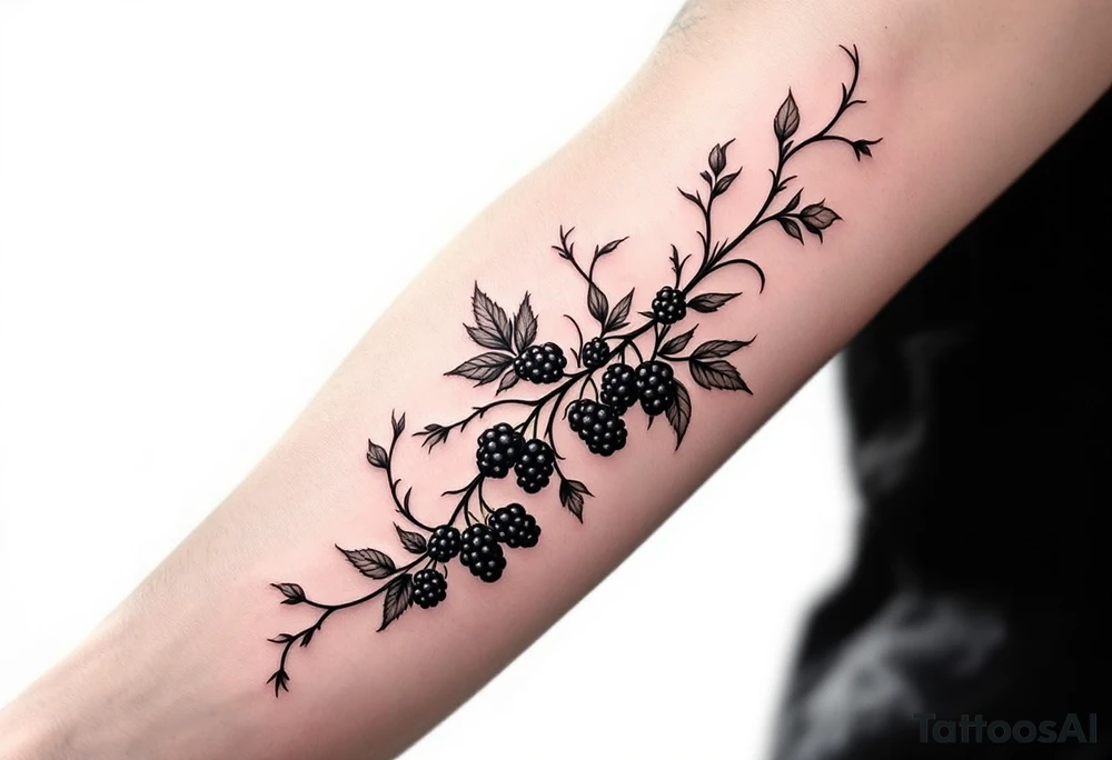 American traditional style Blackberry vine to wrap around an arm tattoo idea