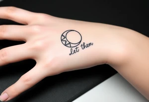 Mystical holistic croissant de moon with the text Let Them tattoo idea