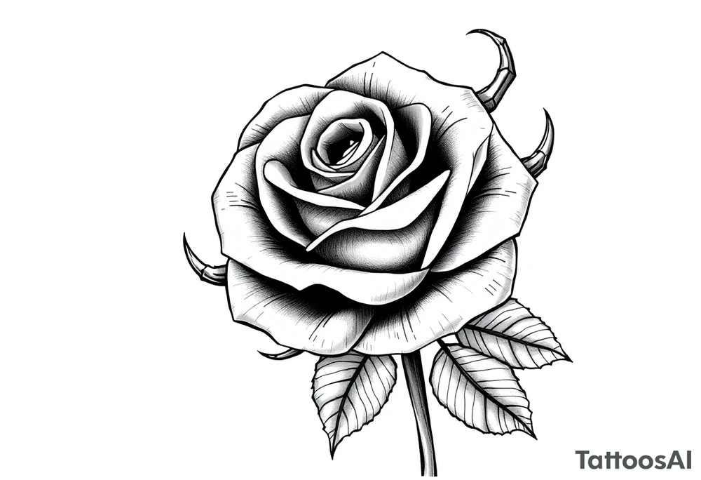 ROSE WITH FLORIDA AS IN THE STEM WITH THORNS tattoo idea