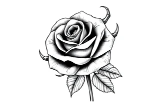 ROSE WITH FLORIDA AS IN THE STEM WITH THORNS tattoo idea