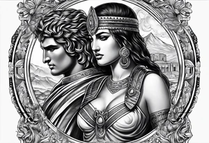 Alexander the Great & Cleopatra back to back tattoo idea