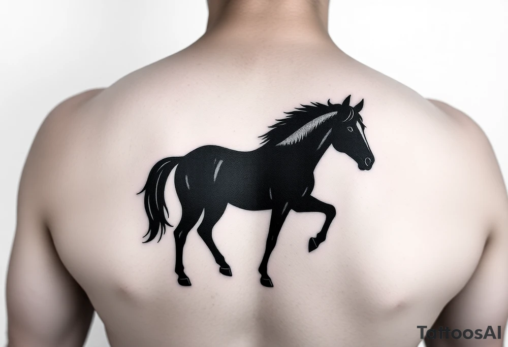 horse silhouette tattoo idea