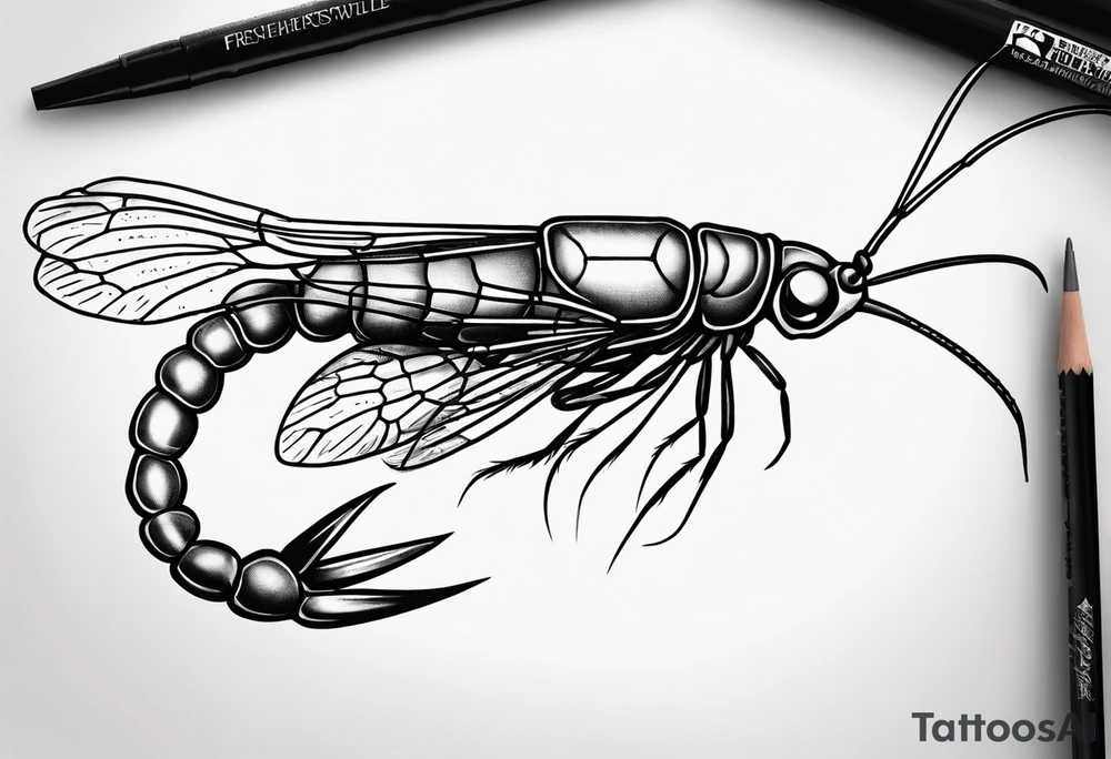 Freshwater shrimp tattoo idea