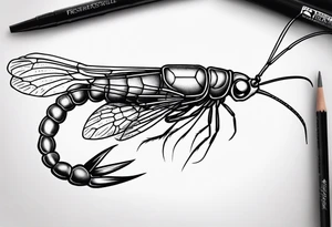 Freshwater shrimp tattoo idea