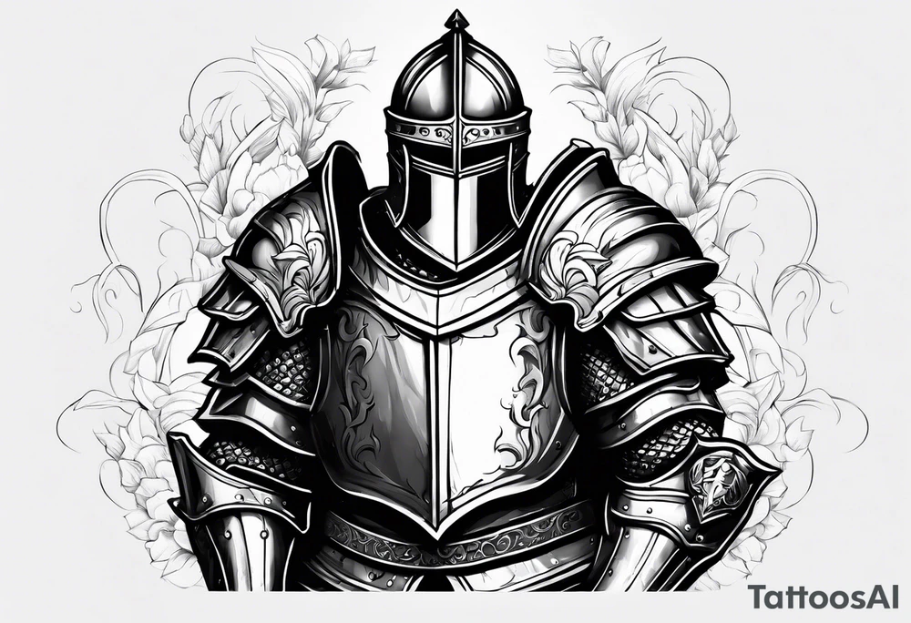 knight heavy armor surrounded tattoo idea
