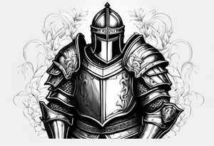 knight heavy armor surrounded tattoo idea