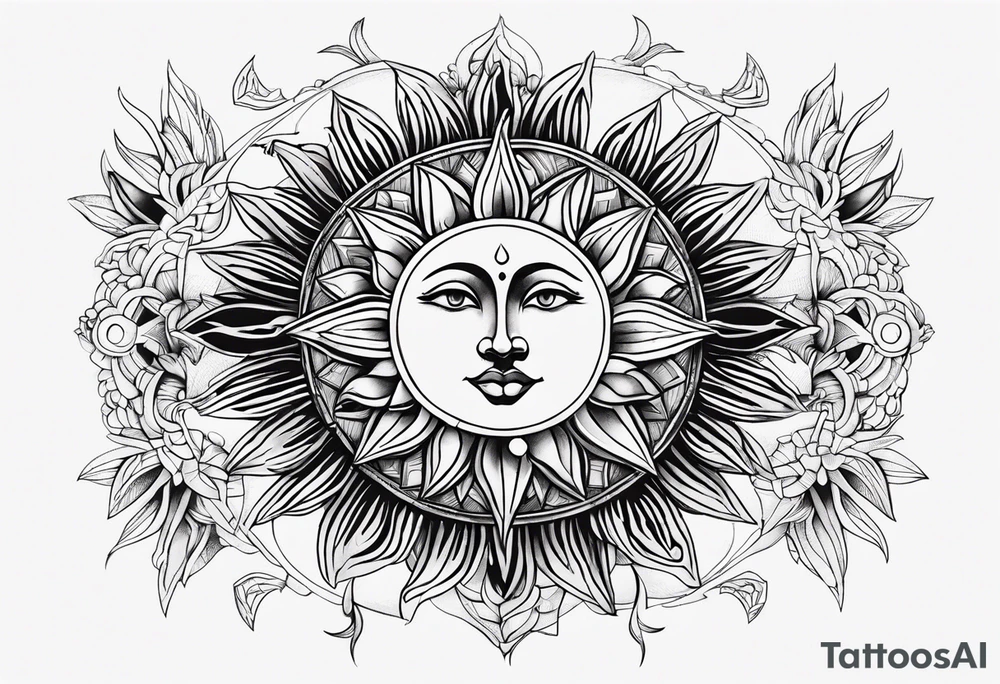 Sun and moon tattoo idea