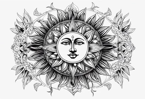 Sun and moon tattoo idea