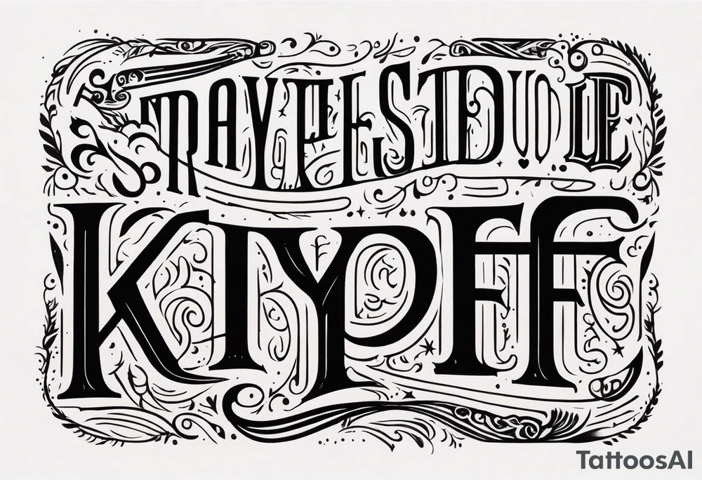 KYDF in bold tattoo idea