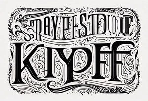 KYDF in bold tattoo idea