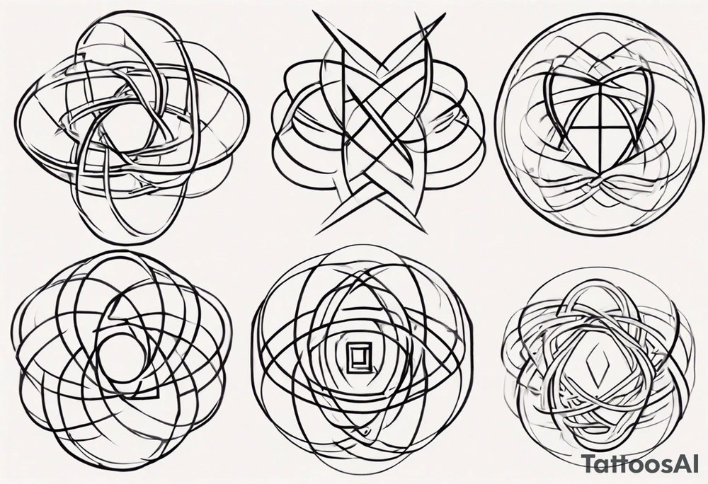 The mathematical 6,1 prime knot  that is cute, shape it like a friendship graph tattoo idea