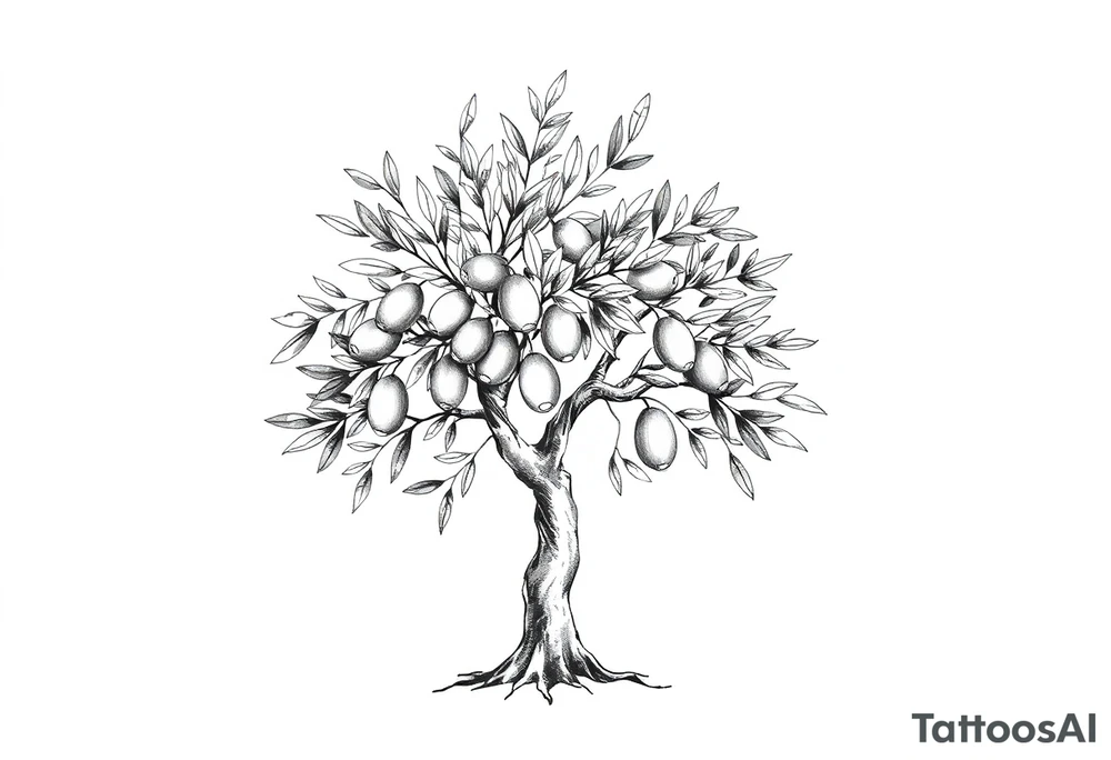 Olive tree tattoo idea