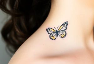 yellow butterfly tattoo idea