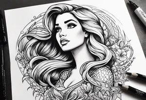 Little mermaid tattoo idea