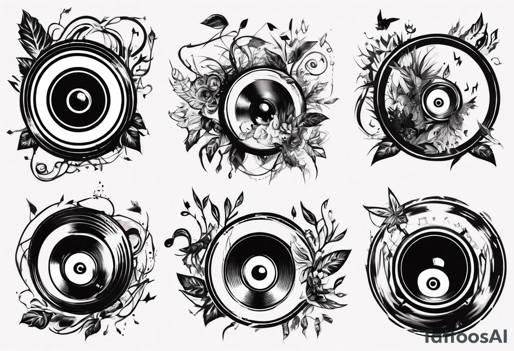 music nature speaker tattoo idea