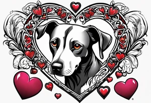 Hearts with NCJB and dog paws tattoo idea