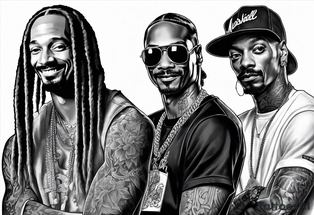 Marshall matthers and snoop dog full leg sleeve tattoo idea