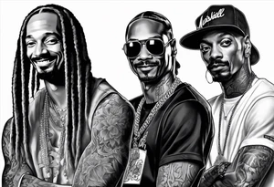 Marshall matthers and snoop dog full leg sleeve tattoo idea