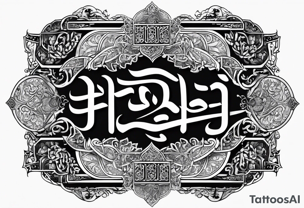 Arabic writing with scroll and heaven tattoo idea