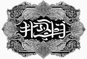 Arabic writing with scroll and heaven tattoo idea