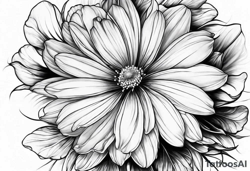 Cosmos flower tattoo idea