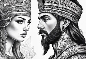 Ancient And Christian style tattoo idea