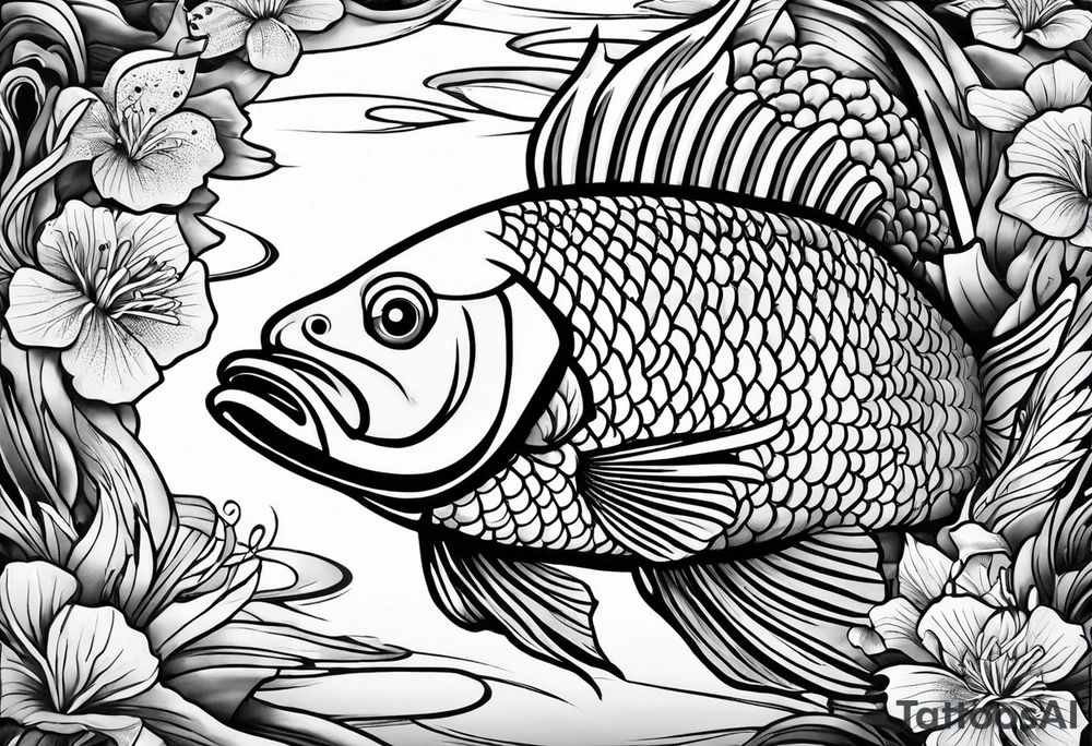 japanese coyfish  from above tattoo idea