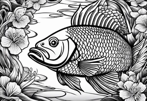 japanese coyfish  from above tattoo idea