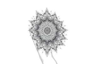 intricate mandala with sacred geometry and cosmic elements tattoo idea