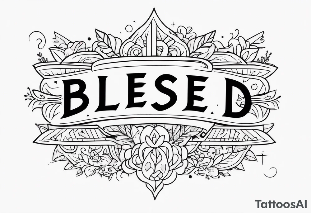 Text blessed tattoo idea