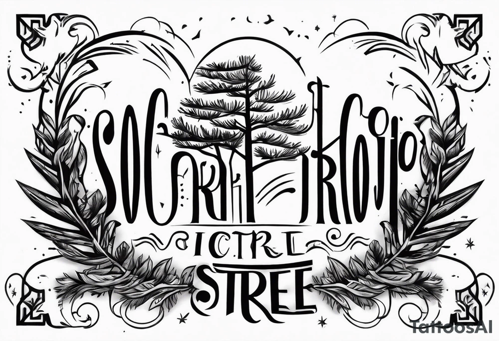 Scorpio and cypress tree tattoo idea