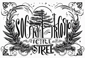 Scorpio and cypress tree tattoo idea