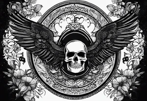 The band sleep token, with the lyrics the night belongs to you, I must be someone new. With wings tattoo idea