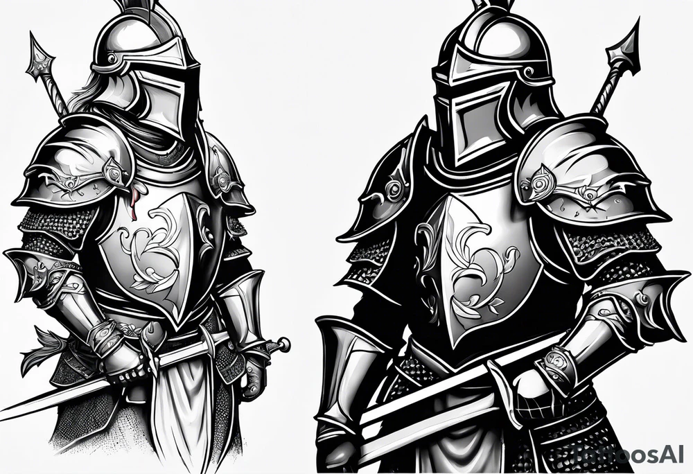 knight with heavy armor tattoo idea