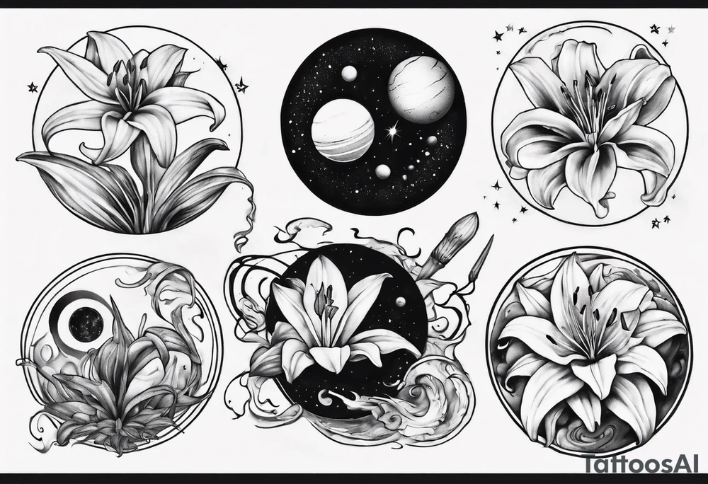 Lily planets tattoo idea