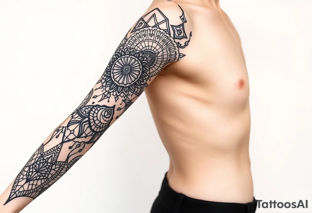 bold line dark witchstyle tattoo idea