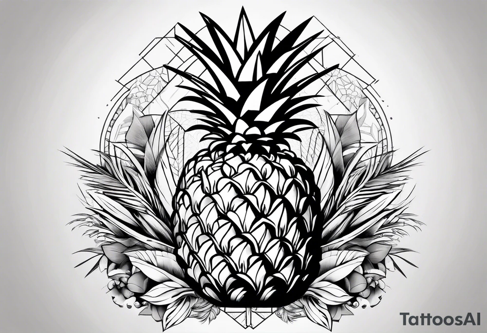 Half pineapple half bomb tattoo idea